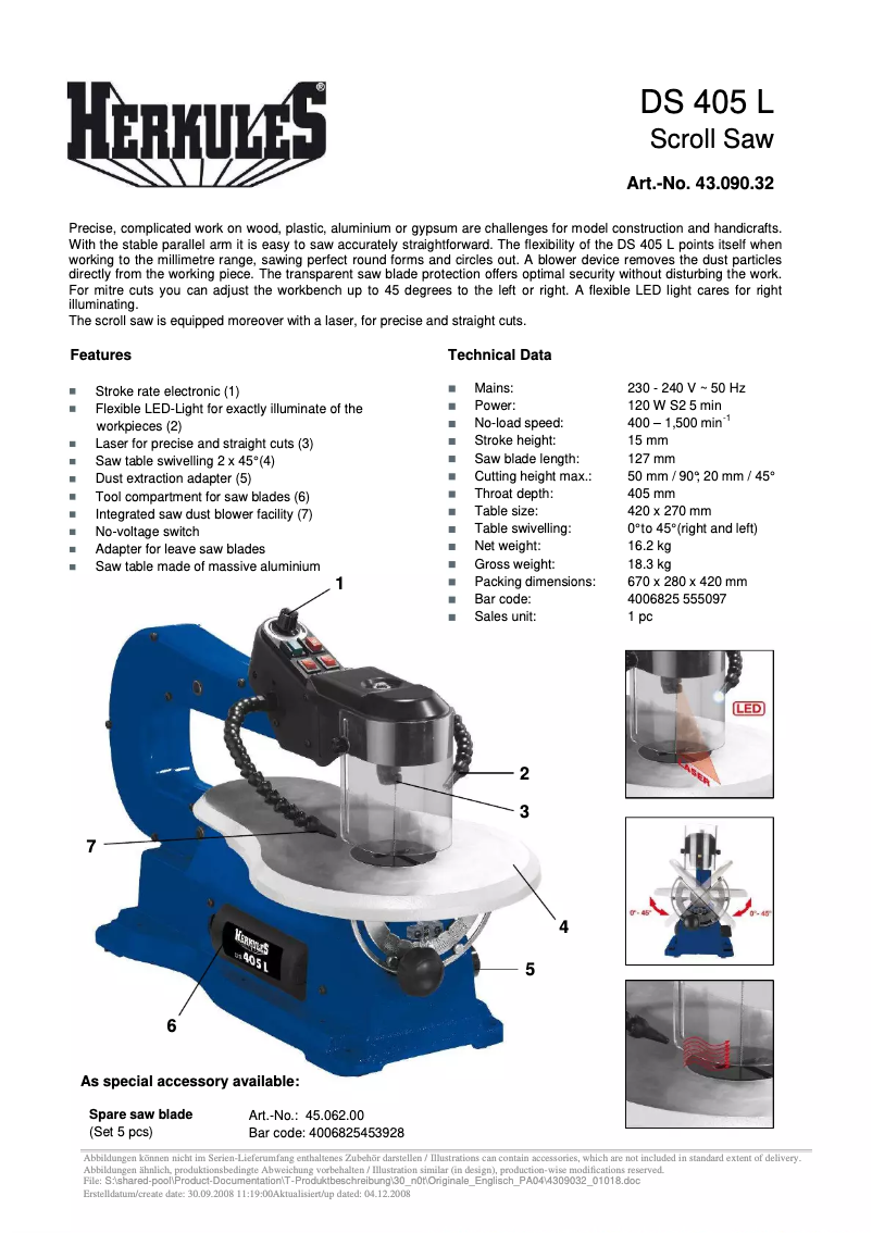 Imagen de la primera página del manual del dispositivo DS 405L