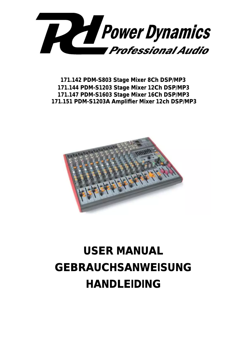 Página 1 del manual Manual de usuario Power Dynamics 171.151 PDM-S1203A