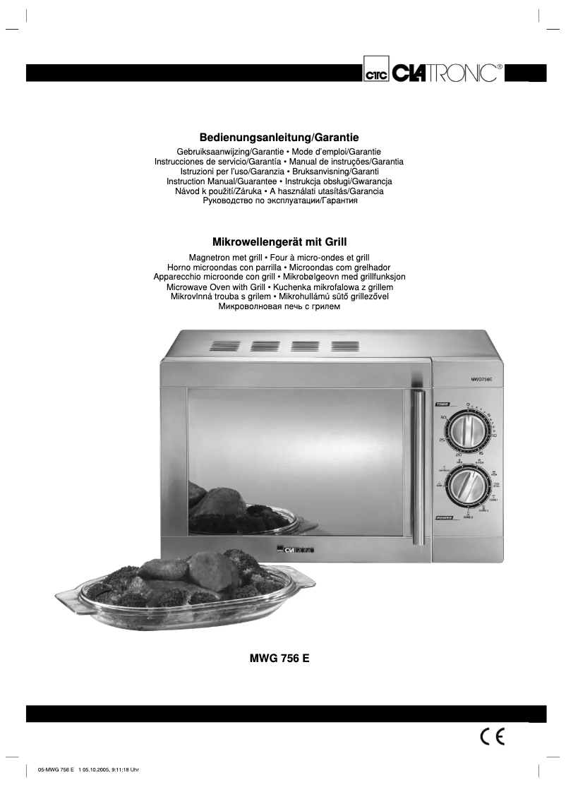 Imagen de la primera página del manual del dispositivo MWG 756 E