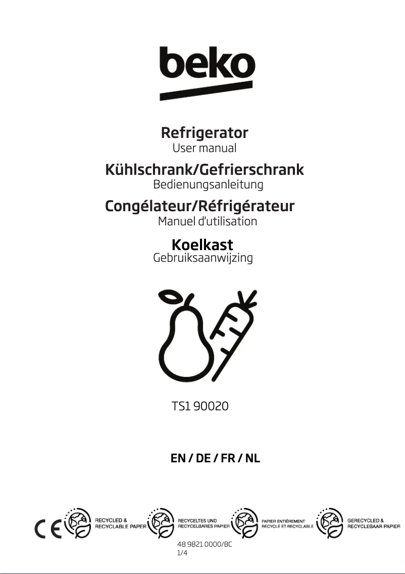 Imagen de la primera página del manual del dispositivo TS1 90020