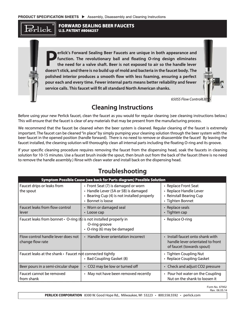 Página 1 del manual Manual de usuario Perlick 630