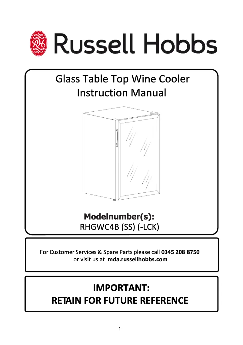 Imagen de la primera página del manual del dispositivo RHGWC4SS