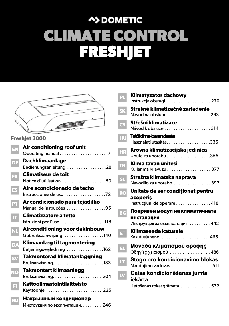 Página nº 1 - Manual de usuario Dometic FreshJet 3000