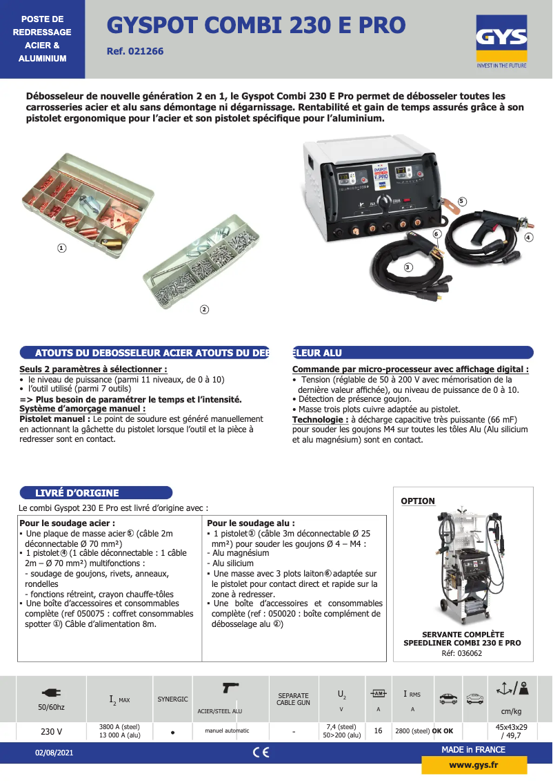 Imagen de la primera página del manual del dispositivo Gyspot Combi 230 E PRO