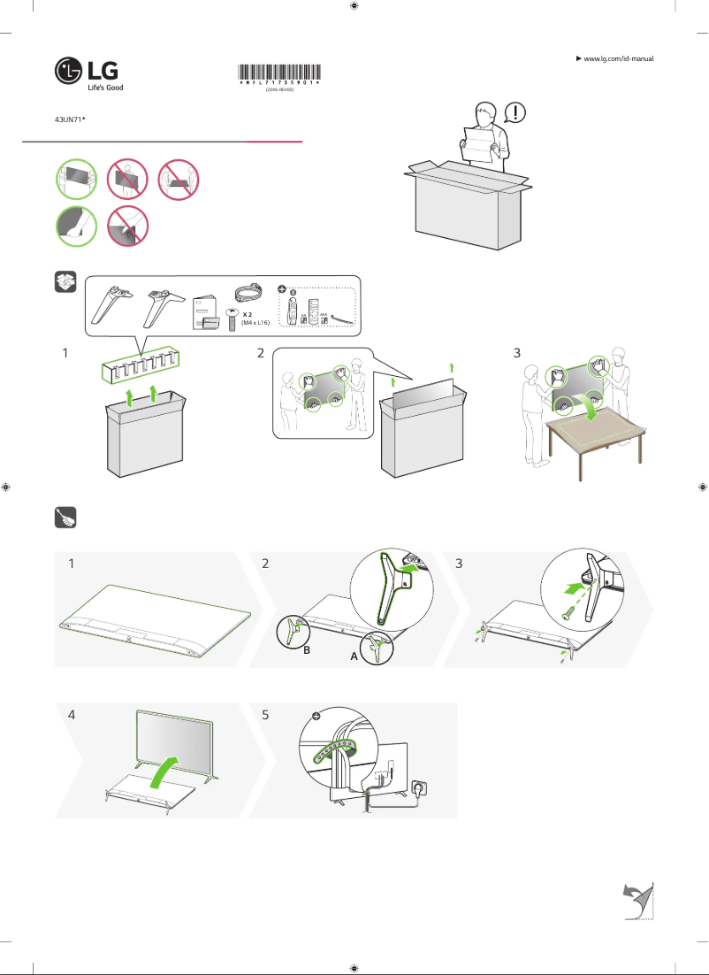 Imagen de la primera página del manual del dispositivo 43UN711C0ZB
