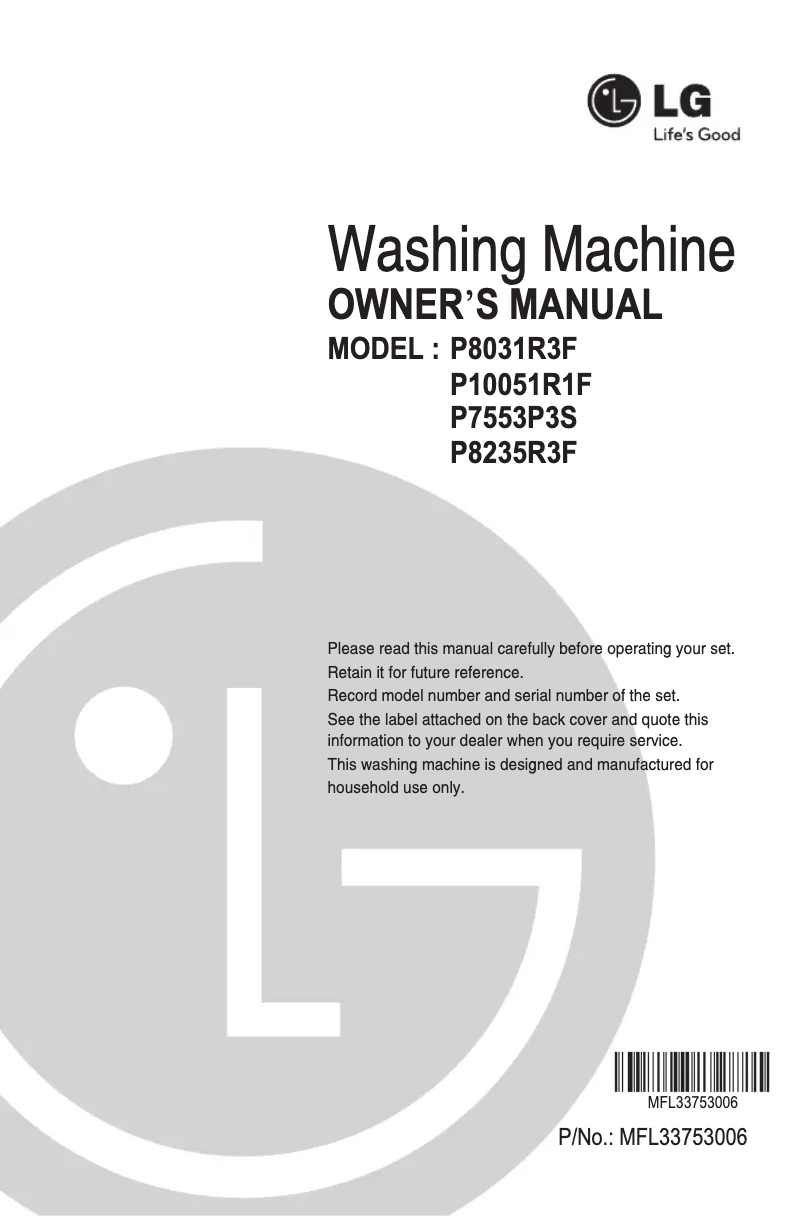 Imagen de la primera página del manual del dispositivo P8235R3F