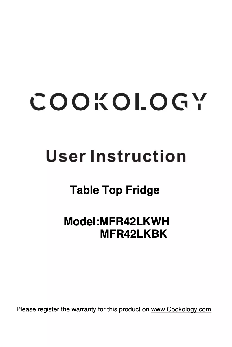 Página 1 del manual Manual de usuario Cookology MFR42LKWH