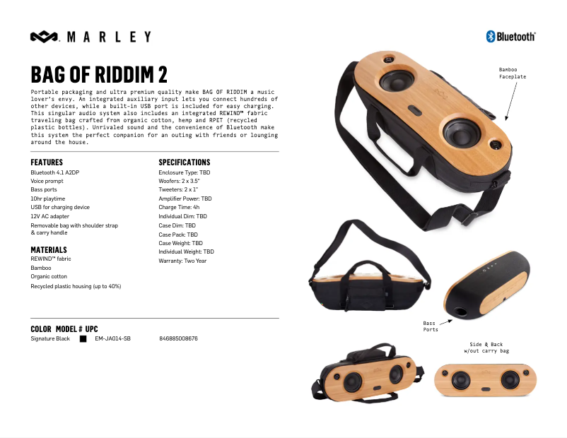 Imagen de la primera página del manual del dispositivo Bag of Riddim BT