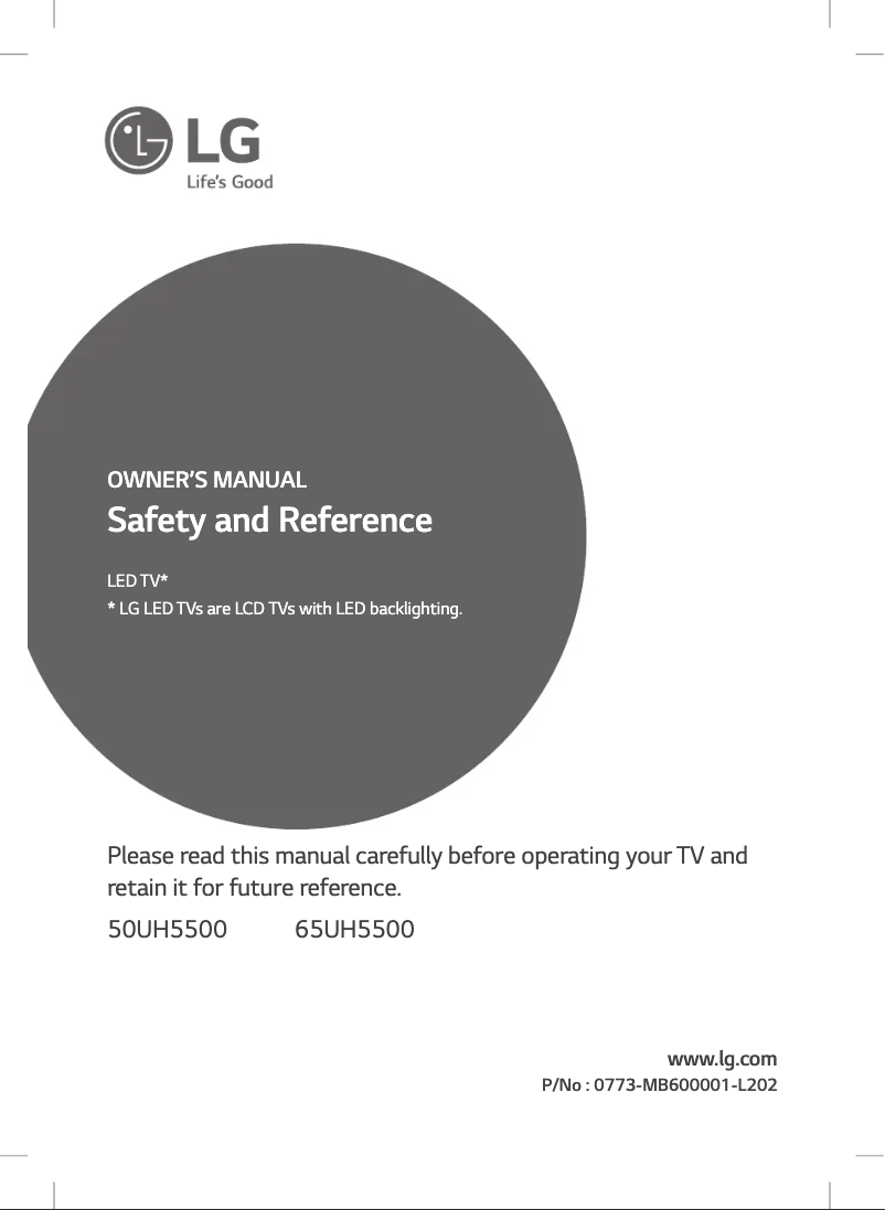 Imagen de la primera página del manual del dispositivo 65UH5500