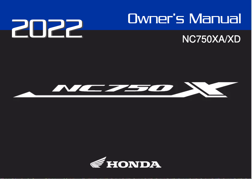 Página nº 1 - Manual de usuario Honda NC750X (2022)