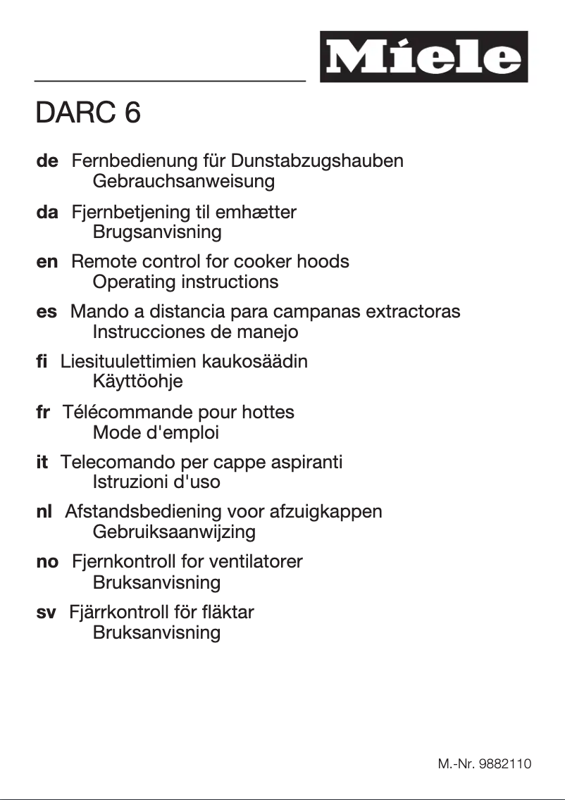 Página 1 del manual Manual de usuario Miele DARC 6