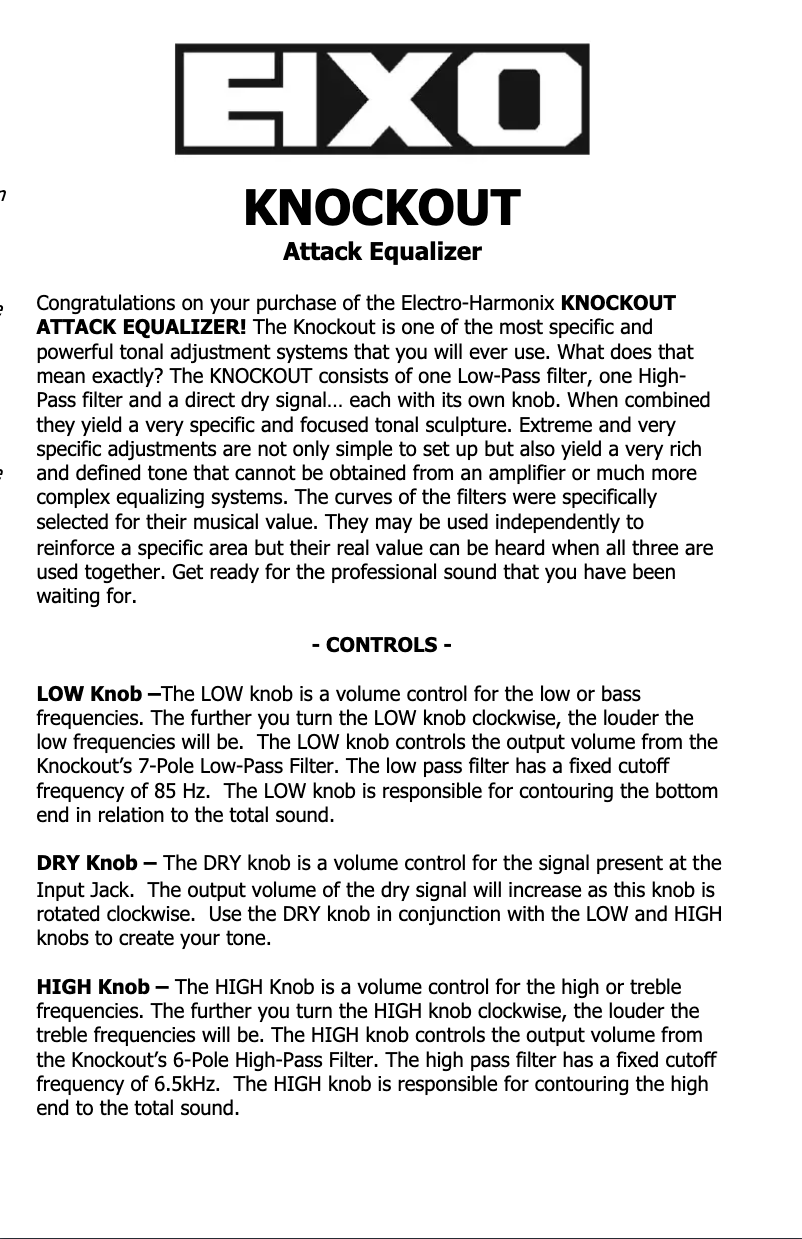 Imagen de la primera página del manual del dispositivo Knockout