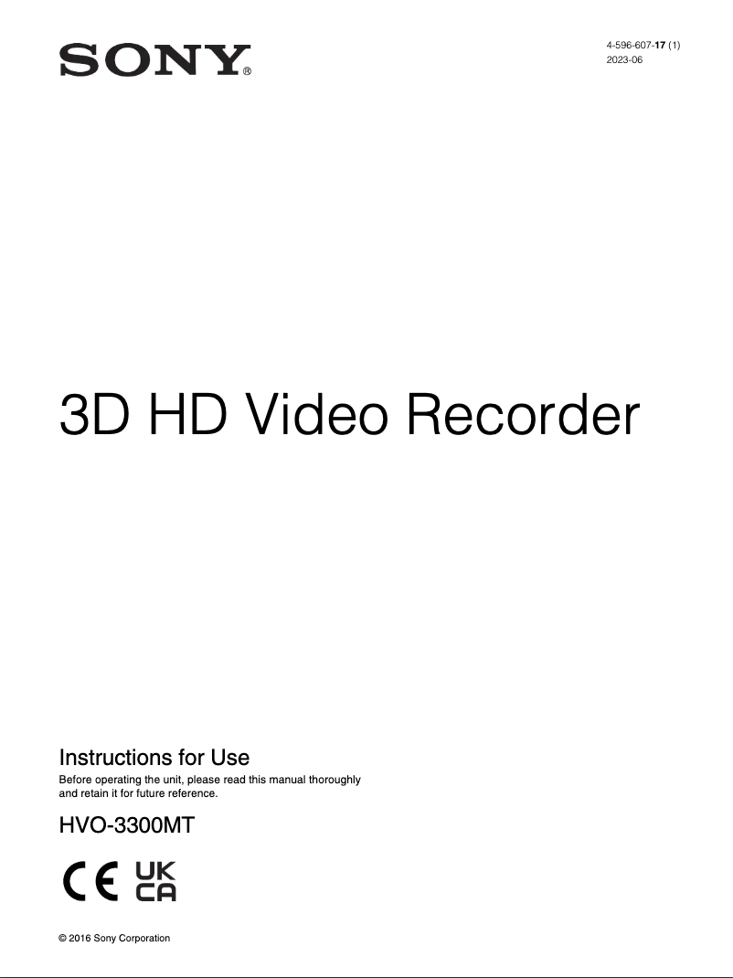 Imagen de la primera página del manual del dispositivo HVO-3300MT