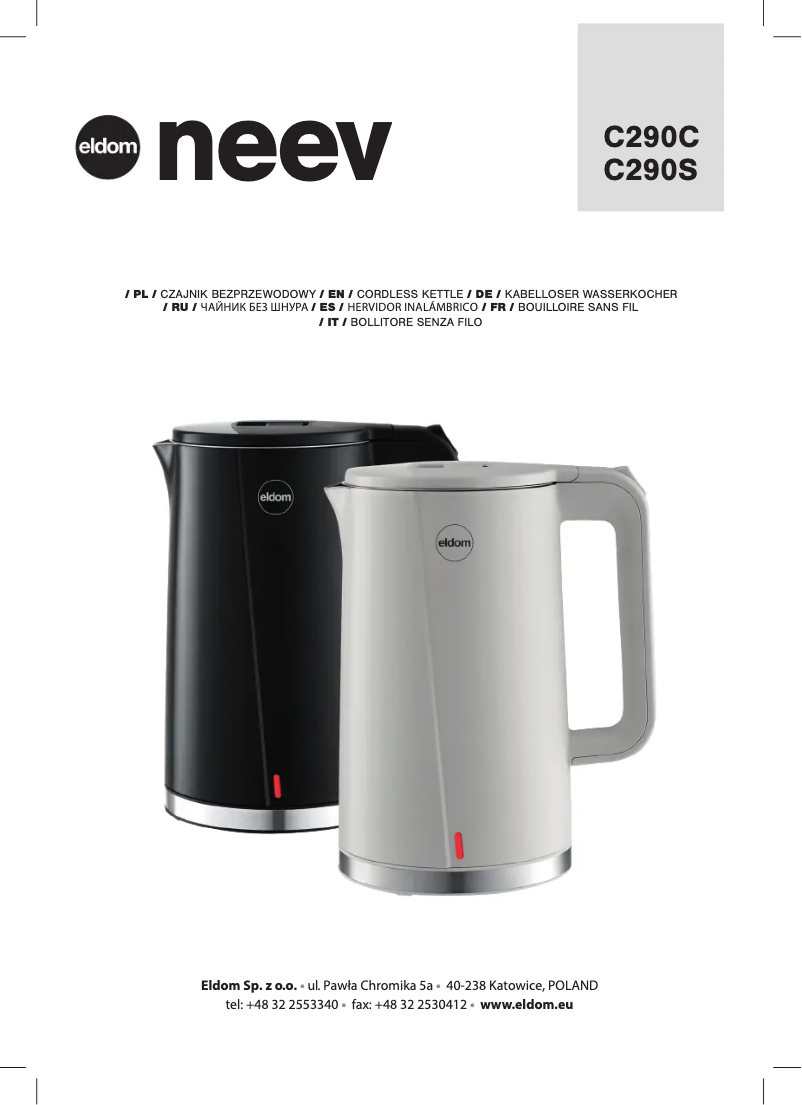 Imagen de la primera página del manual del dispositivo Neev C290S