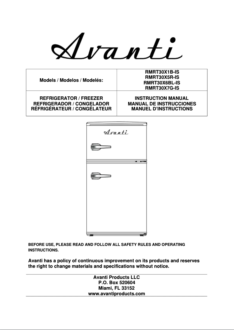 Imagen de la primera página del manual del dispositivo RMRT30X1B-IS
