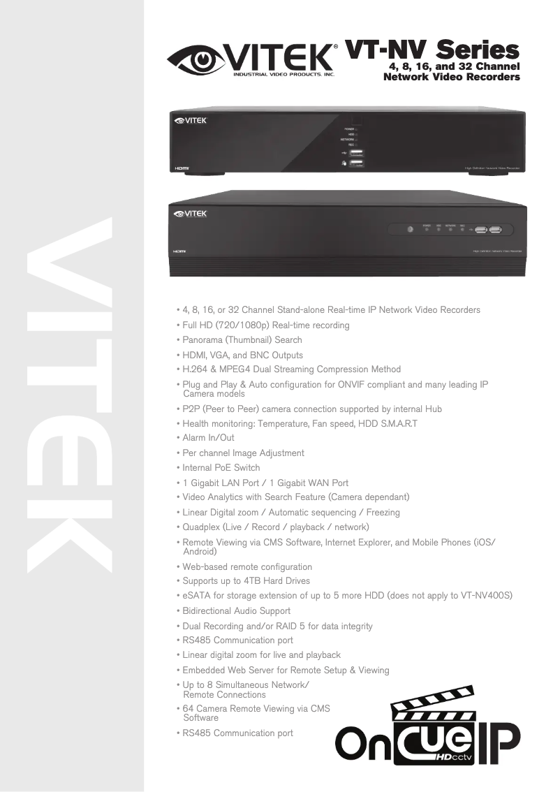 Imagen de la primera página del manual del dispositivo VT-NV3200P
