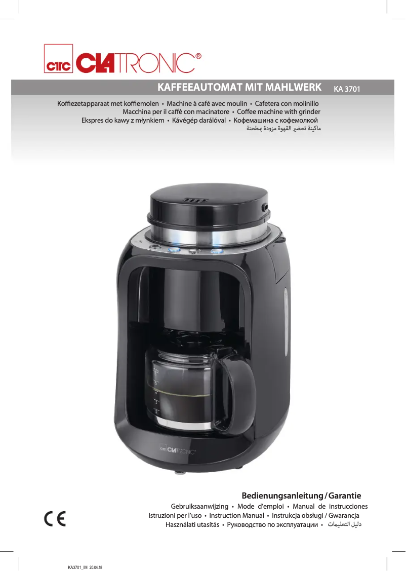 Página 1 del manual Manual de usuario Clatronic KA 3701