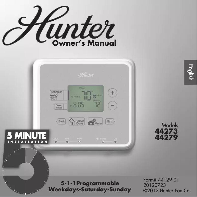 Página 1 del manual Instrucciones / montaje Hunter 44279