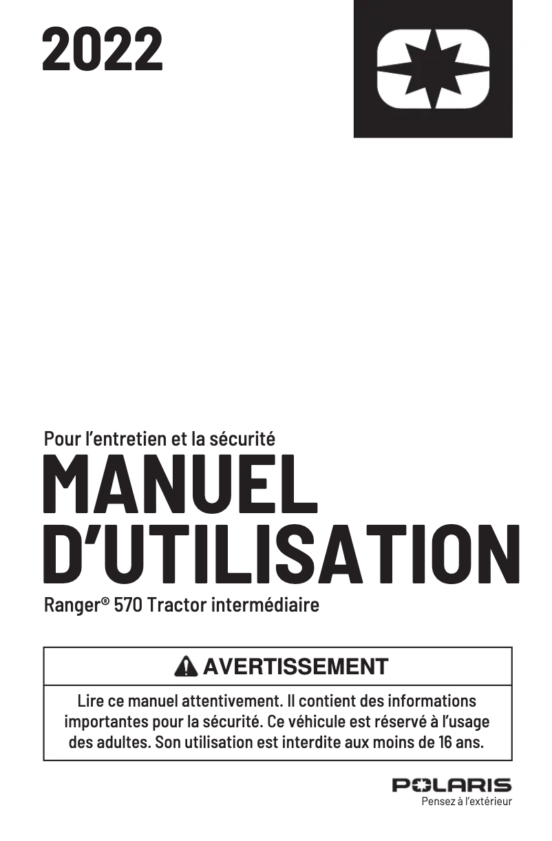 Página 1 del manual Manual de usuario Polaris Ranger 570 (2022)