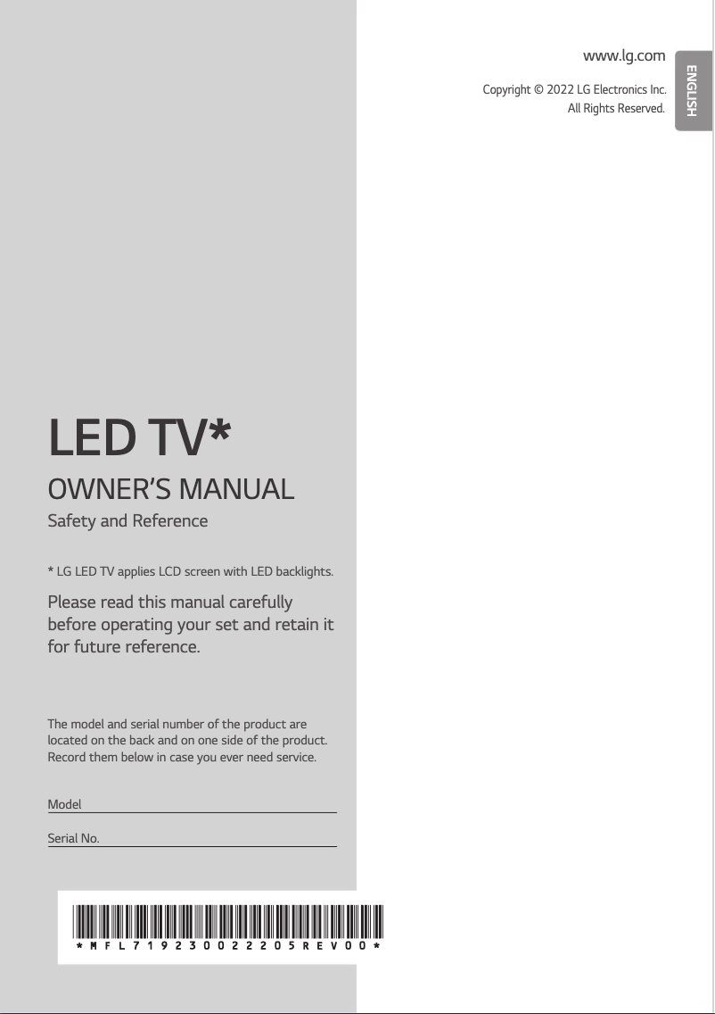 Imagen de la primera página del manual del dispositivo 65UQ751C