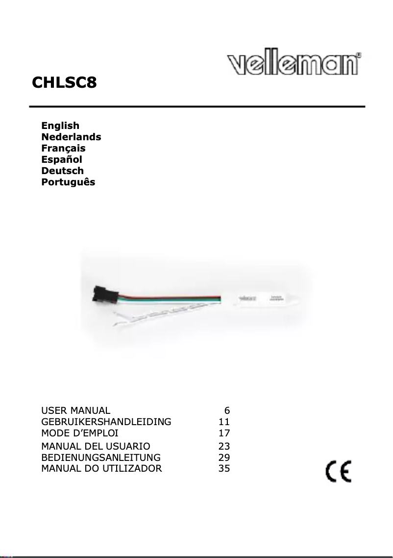 Imagen de la primera página del manual del dispositivo CHLSC8