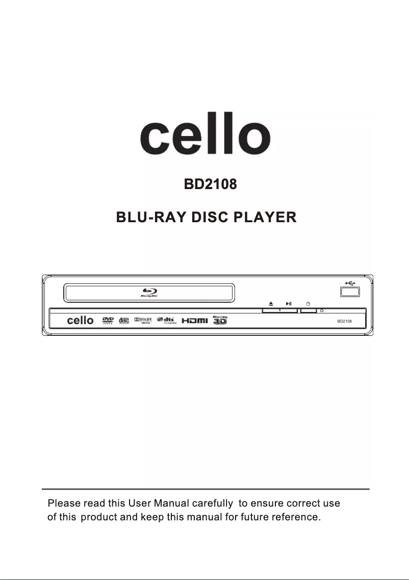 Página 1 del manual Manual de usuario Cello BD2108