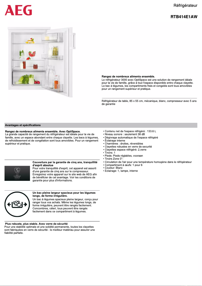 Imagen de la primera página del manual del dispositivo RTB414E1AW