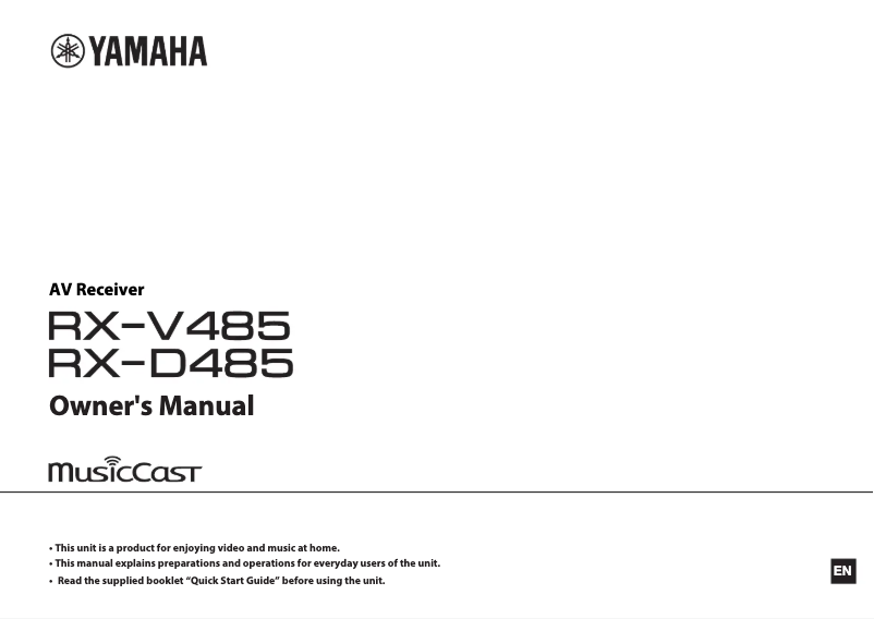 Página 1 del manual Manual de usuario Yamaha MusicCast RX-D 485
