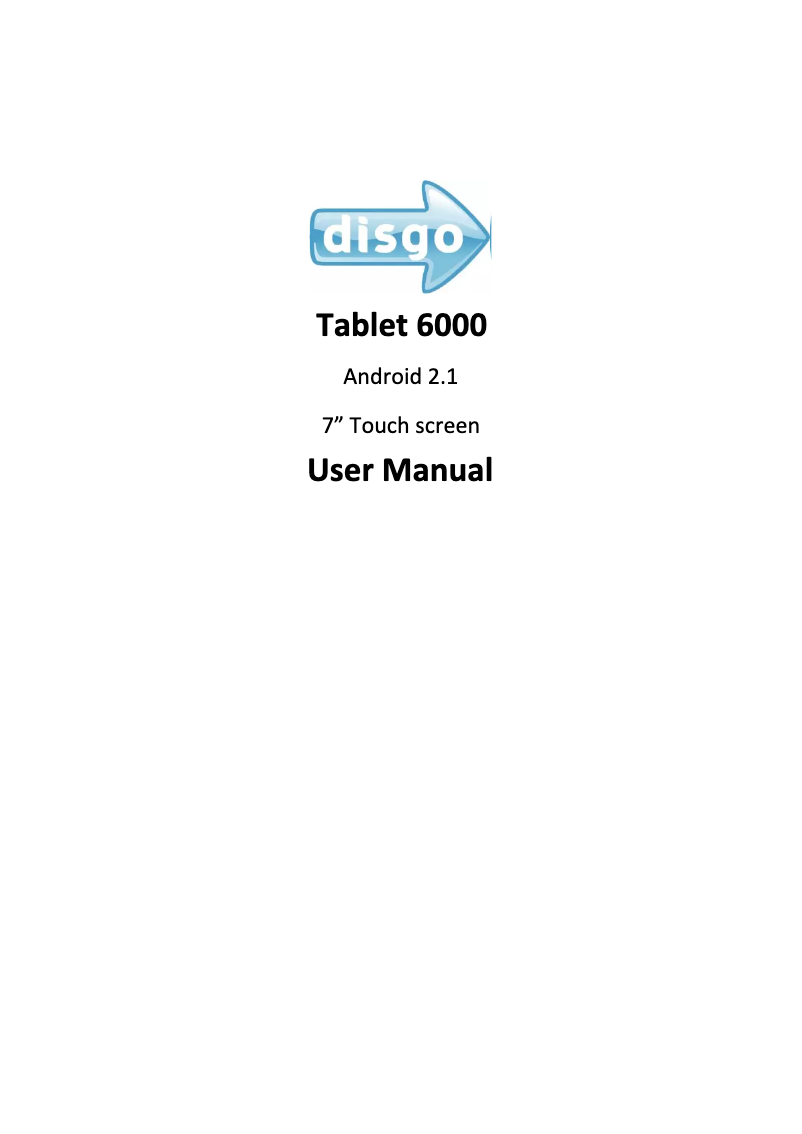 Imagen de la primera página del manual del dispositivo Tablet 6000