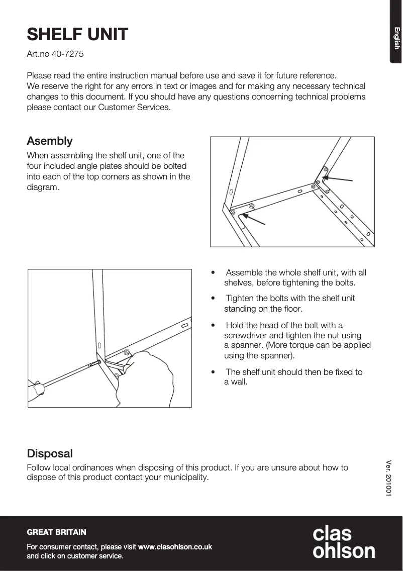 Página 1 del manual Manual de usuario Clas Ohlson 40-7275