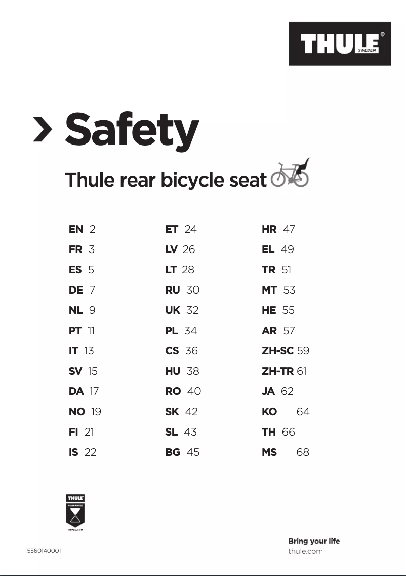 Página 1 del manual Manual de usuario Thule RideAlong Lite