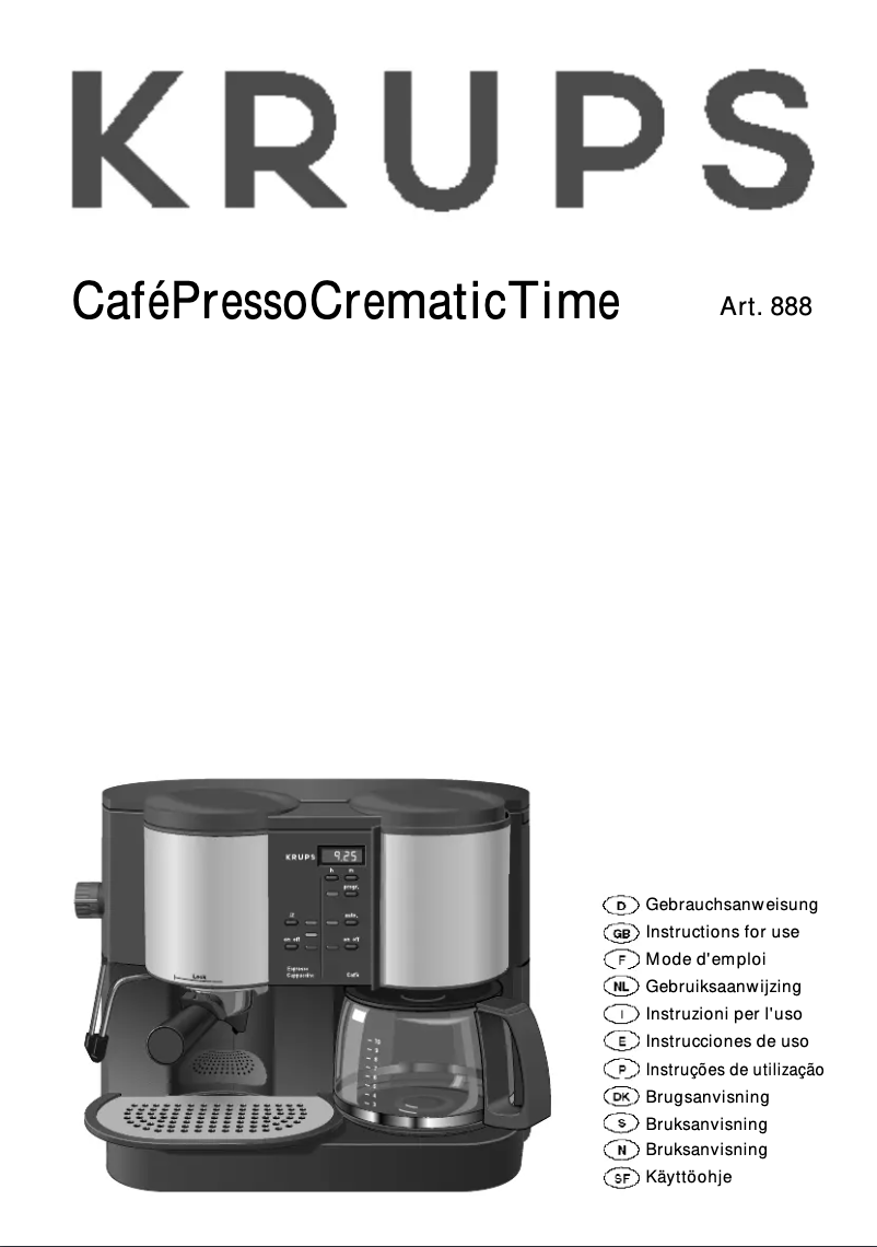 Página 1 del manual Manual de usuario Krups CaféPresso Crematic Time