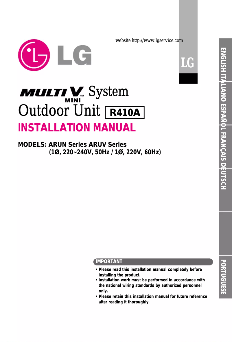 Página 1 del manual Manual de usuario LG ARUN60GS2