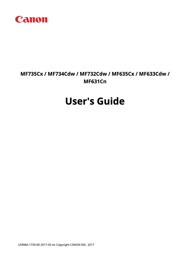 Imagen de la primera página del manual del dispositivo i-SENSYS MF735C