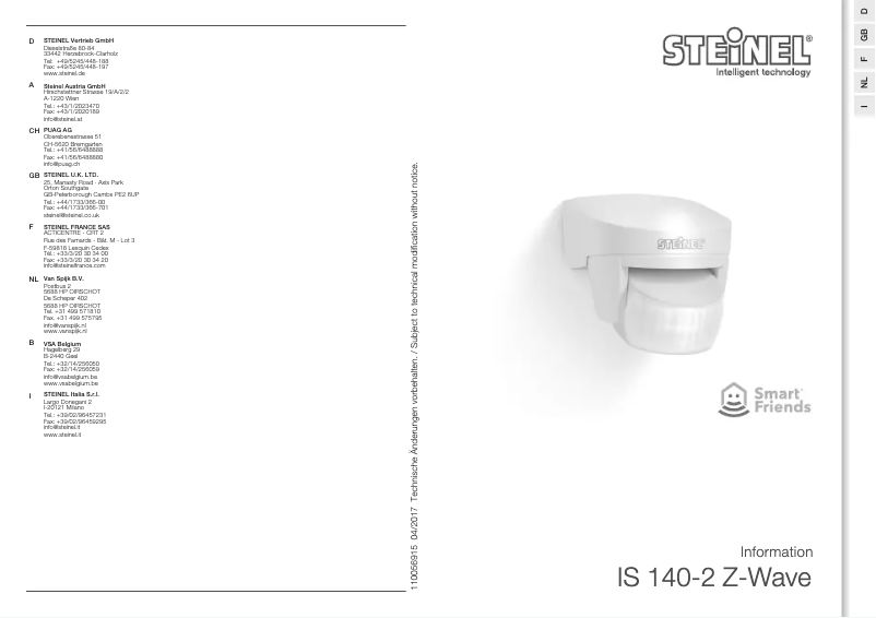 Imagen de la primera página del manual del dispositivo IS 140-2