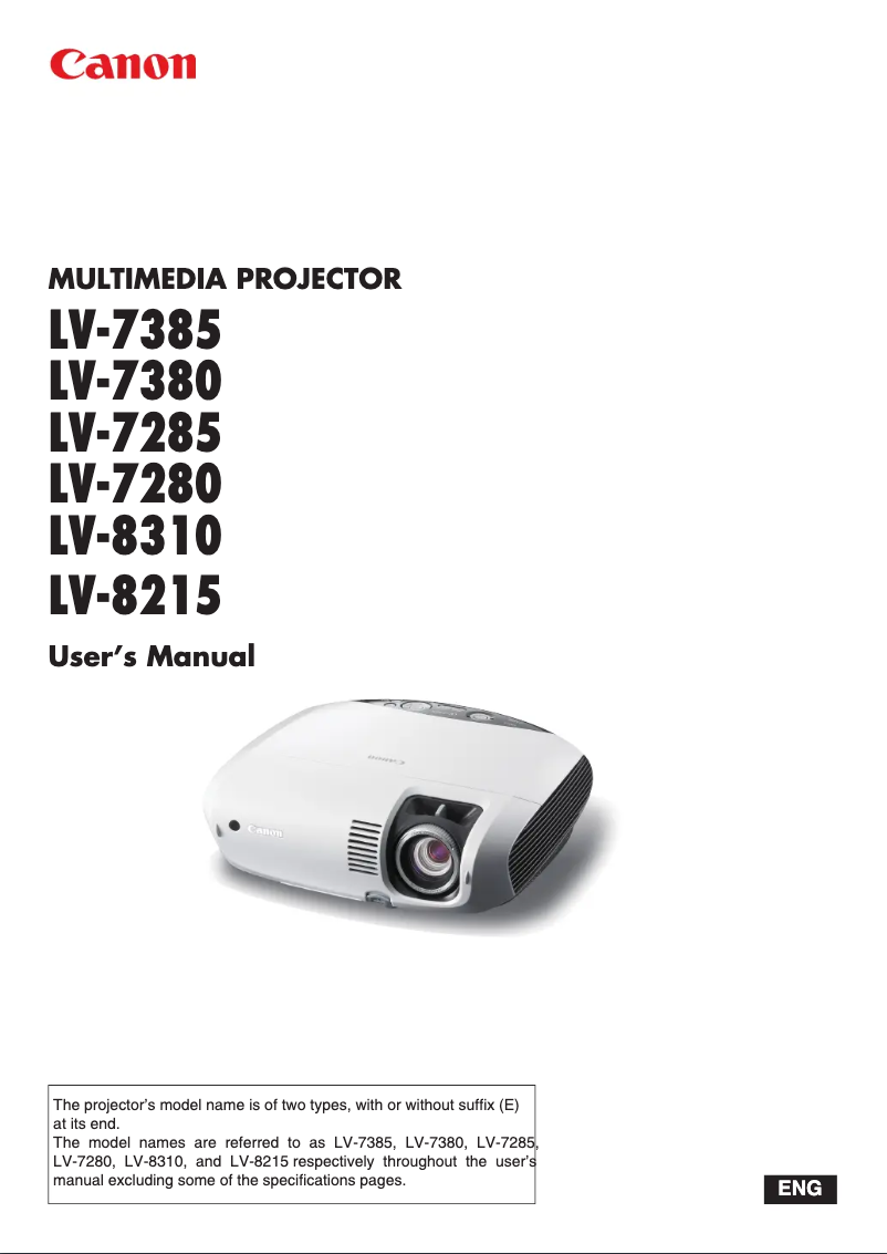 Imagen de la primera página del manual del dispositivo LV-7380