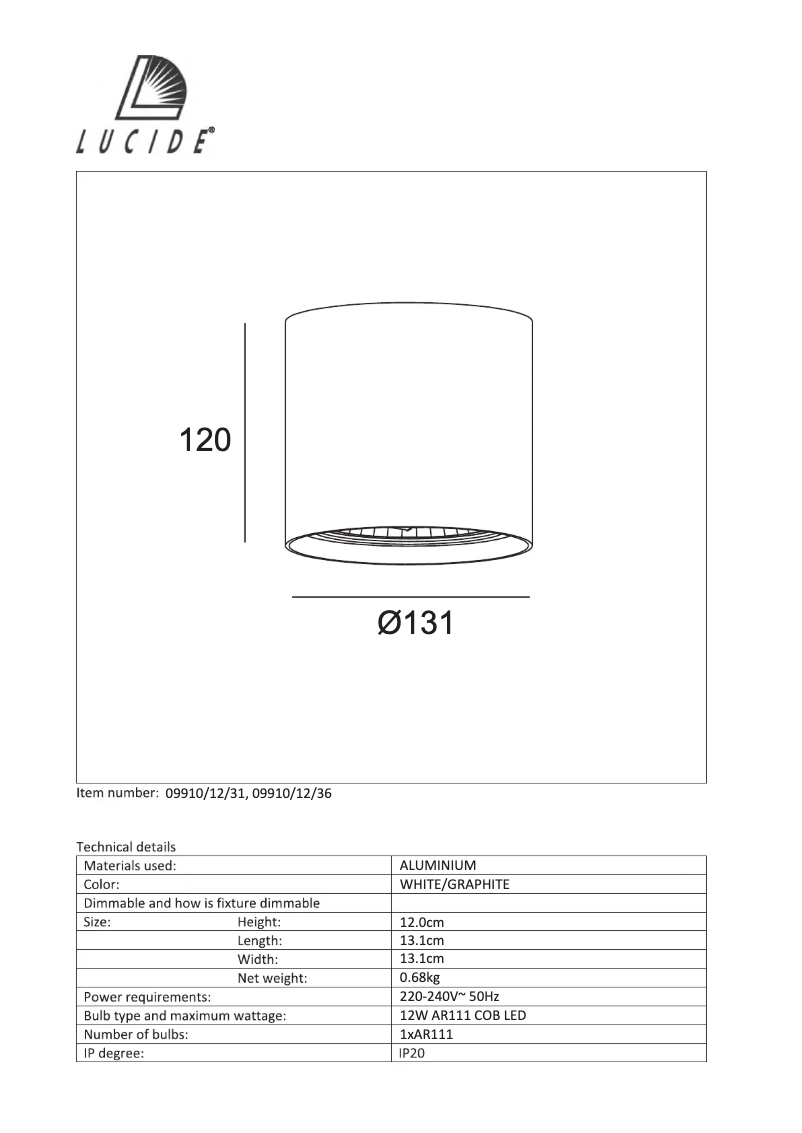Imagen de la primera página del manual del dispositivo Dialo-LED