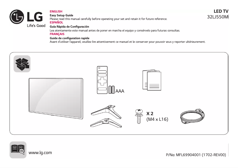 Imagen de la primera página del manual del dispositivo 32LJ550M