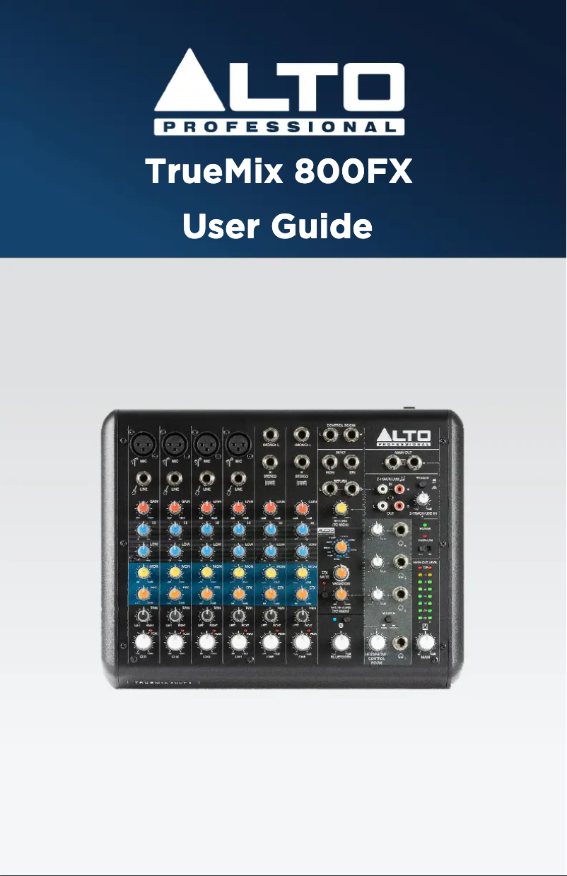 Imagen de la primera página del manual del dispositivo TrueMix 800 FX