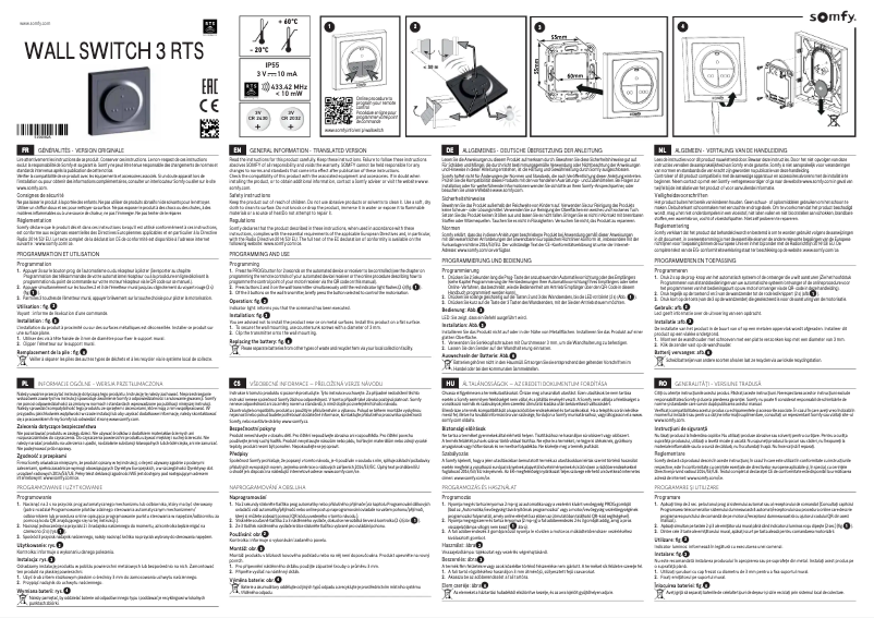 Imagen de la primera página del manual del dispositivo Wall Switch 3 RTS