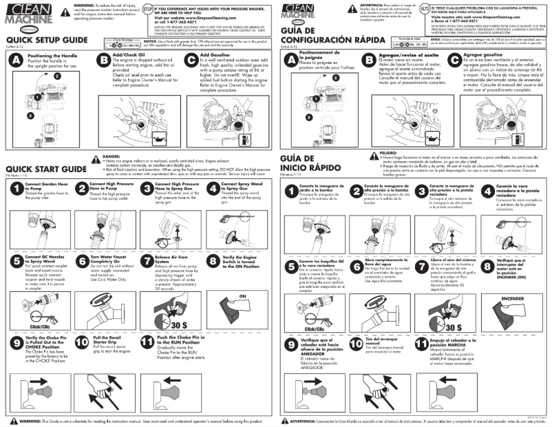 Página 1 del manual Guía de inicio rápido Simpson CM60912-S