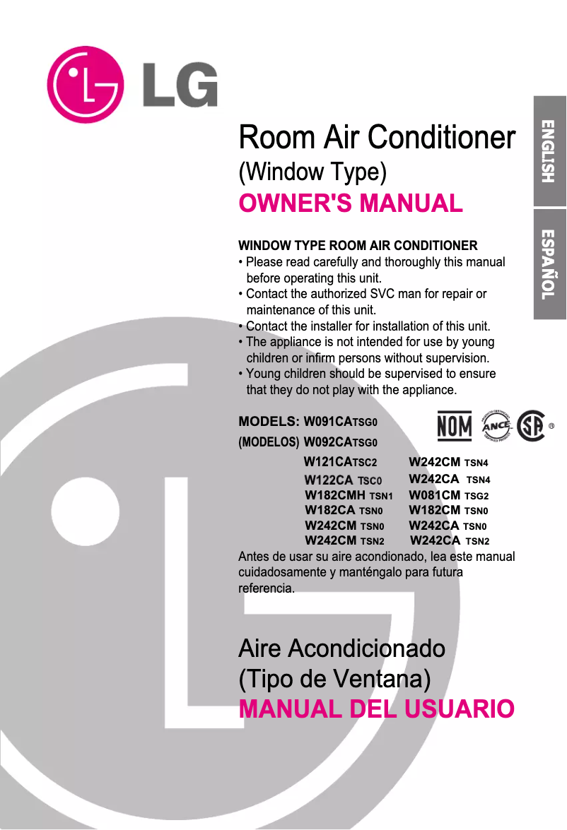 Imagen de la primera página del manual del dispositivo W242CA