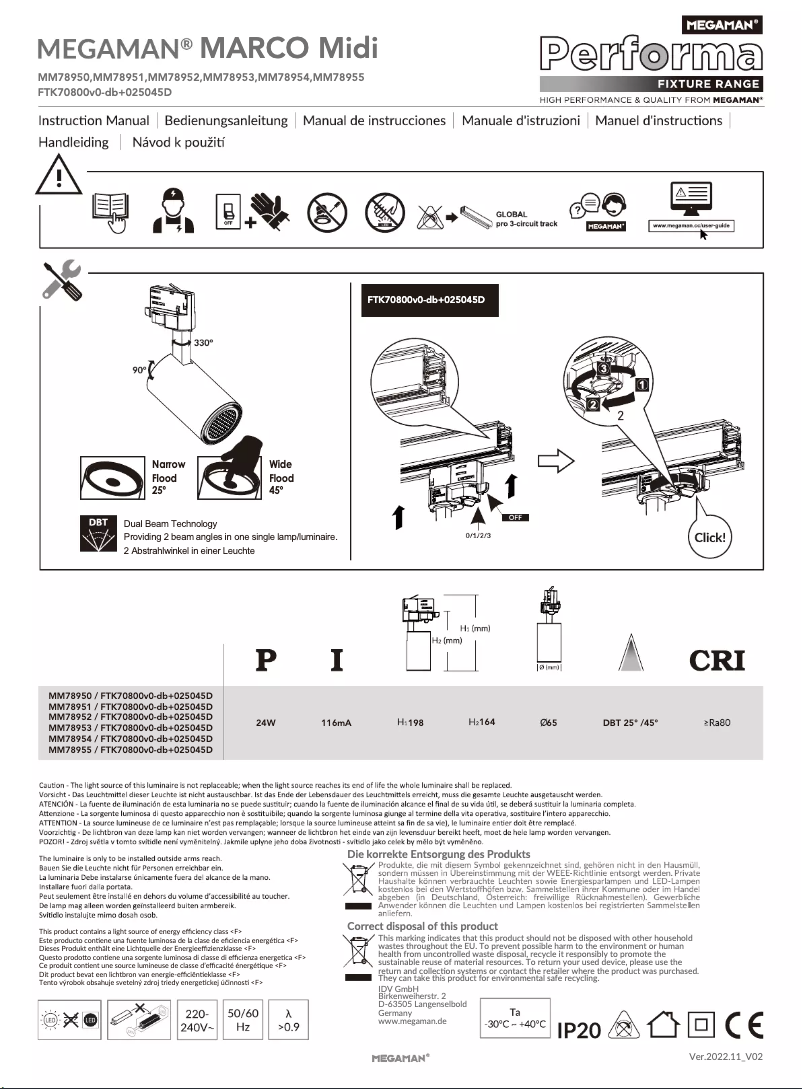Imagen de la primera página del manual del dispositivo Marco Mini MM78955
