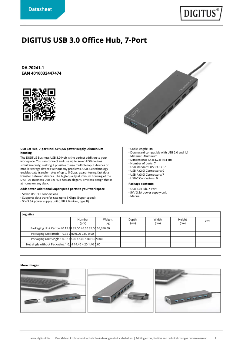 Imagen de la primera página del manual del dispositivo DA-70241-1