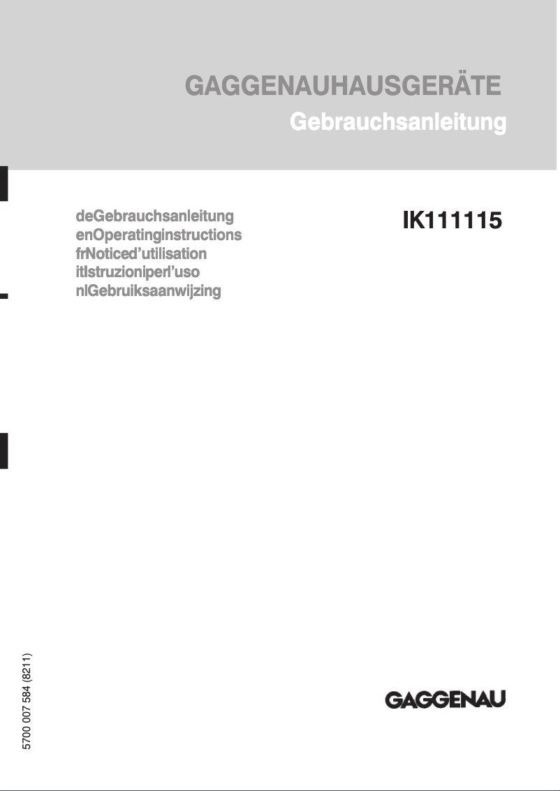 Imagen de la primera página del manual del dispositivo IK 111115