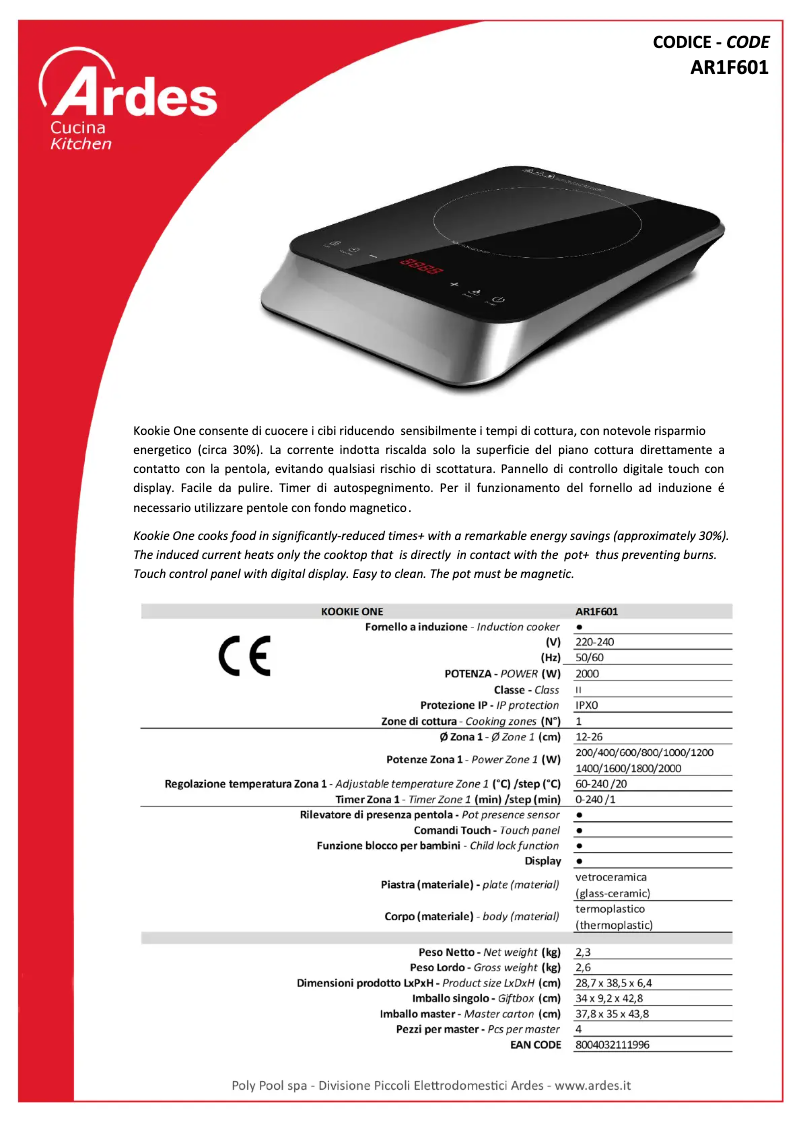 Página nº 1 - Ficha técnica Ardes AR1F601