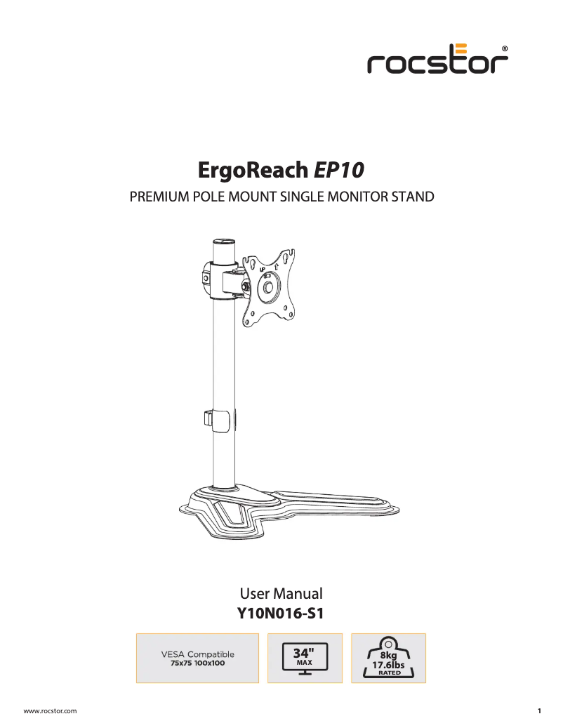 Página nº 1 - Manual de usuario Rocstor ErgoReach EP10