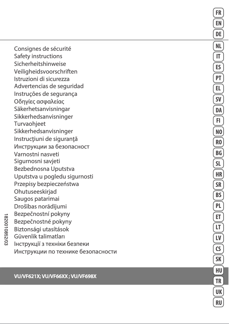 Página 1 del manual Instrucciones de seguridad Rowenta Eole Compact VU6210