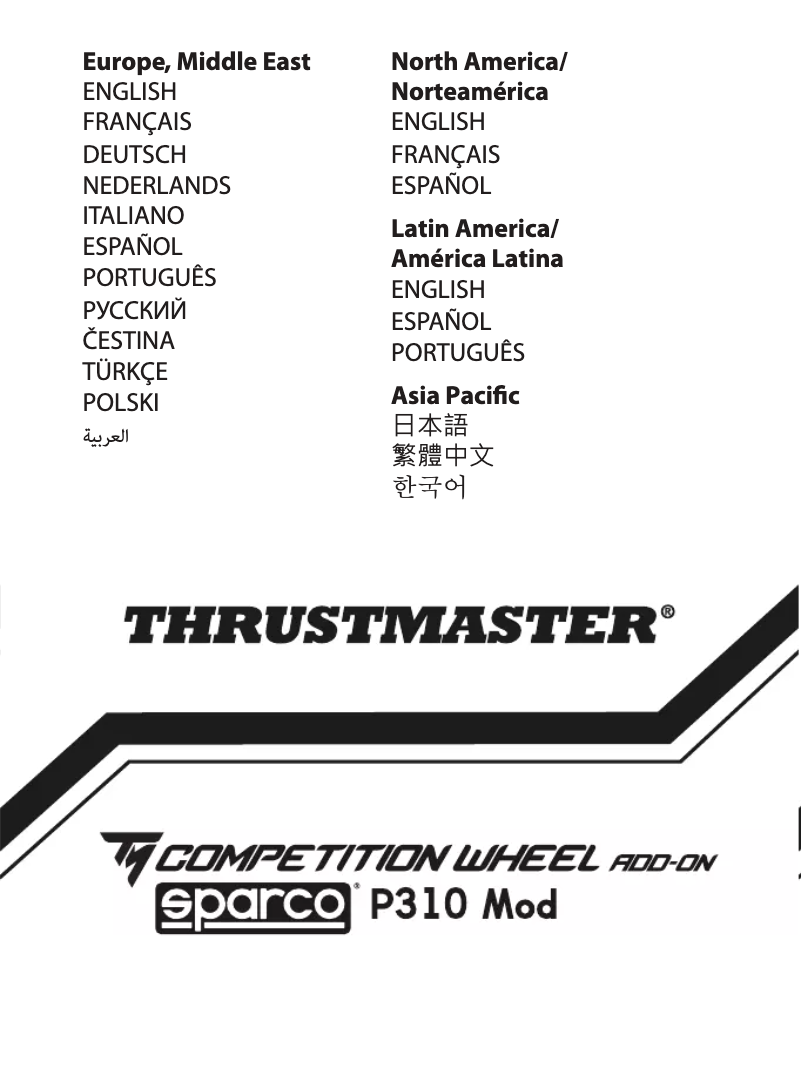 Imagen de la primera página del manual del dispositivo TM Competition Wheel Add-On Sparco P310