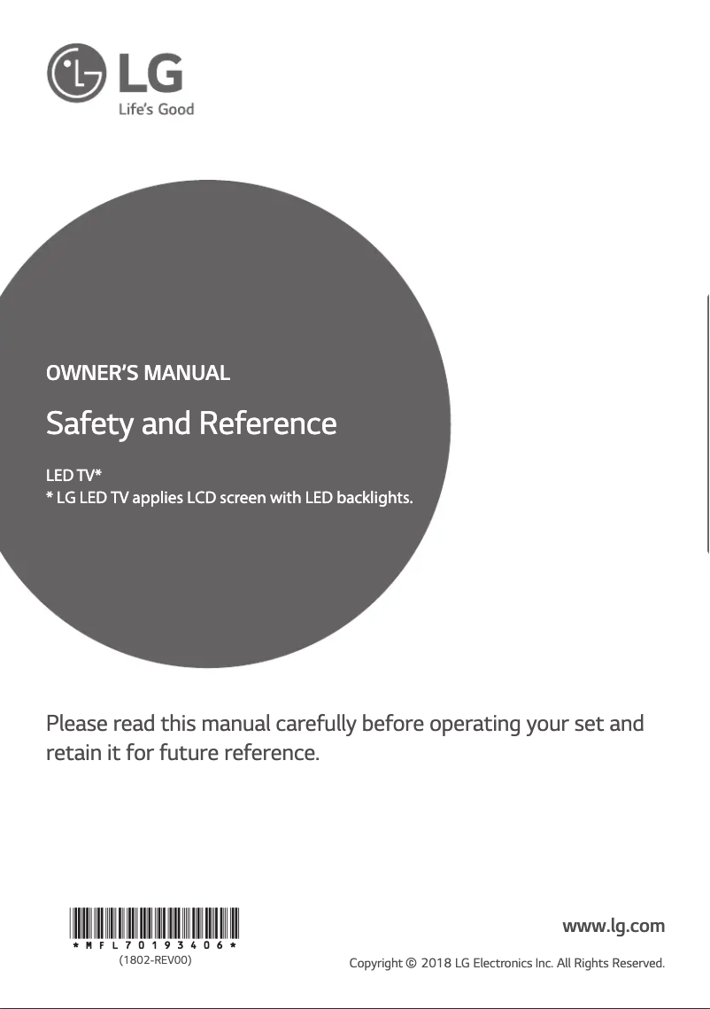 Imagen de la primera página del manual del dispositivo 49UK6300YVB